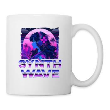Synthwave Music Album Cover - Anime Shirt - Mug - white - Right