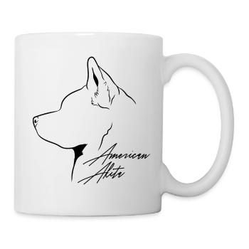 American Akita Profil Hunde Hund Wilsigns - Tasse - Weiß - Rechts