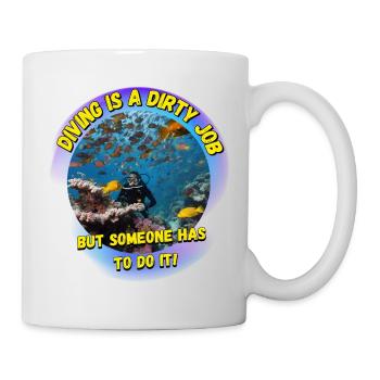 La plongée est un sale boulot - Mug blanc - blanc - Droite
