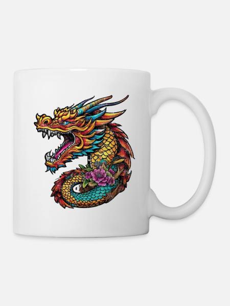 Asian Dragon - Japan - Chinese - Mug - white