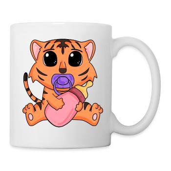 Baby Tiger Motiv - Tasse - Weiß - Rechts
