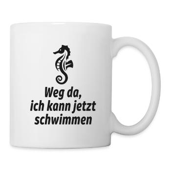 Weg da, ich kann jetzt schwimmen - Tasse - Weiß - Rechts