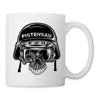 Pistensau Totenkopf Abfahrt Ski Urlaub - Tasse - Weiß - Rechts