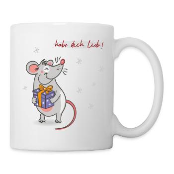 Weihnachten Maus - Tasse - Weiß - Rechts