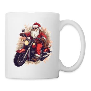 Santa Claus Motorcycle Sunglasses Christmas - Mug - white - Right