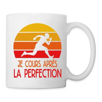 courir citation sport - Mug blanc - blanc - Droite