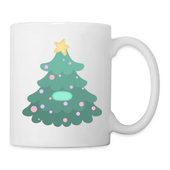 Weihnachtsbaum - Namensschild - Tasse - Weiß - Rechts