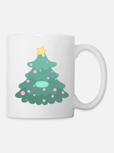 Sapin de Noël - Badge - Mug blanc - blanc