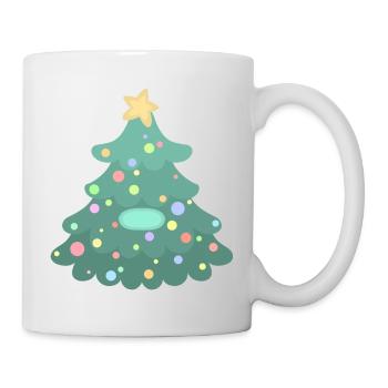 Weihnachtsbaum - Namensschild - Tasse - Weiß - Rechts