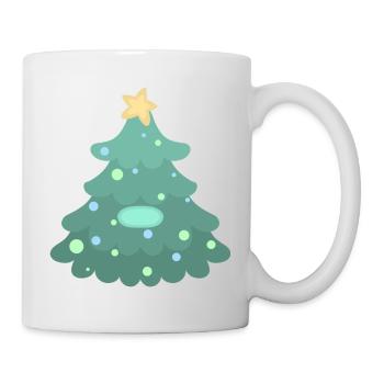 Weihnachtsbaum - Namensschild - Tasse - Weiß - Rechts