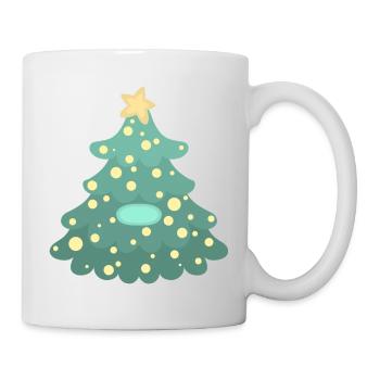 Weihnachtsbaum - Namensschild - Tasse - Weiß - Rechts