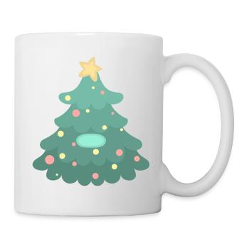 Weihnachtsbaum - Namensschild - Tasse - Weiß - Rechts