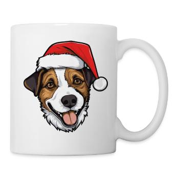 jack russel terrier Hund Weihnachten Kopf - Tasse - Weiß - Rechts