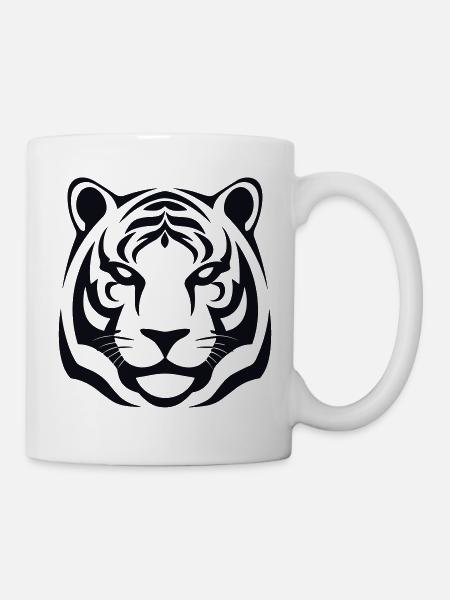 Felin Dschungel-Tigerkopf - Tasse - Weiß