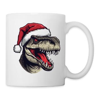Dinosaurier Weihnachten Tier Kopf - Tasse - Weiß - Rechts