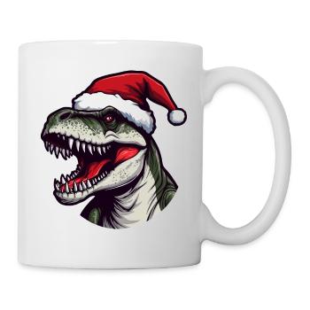 T-Rex dinosaure Noël Animal Portrait Noël - Mug blanc - blanc - Droite
