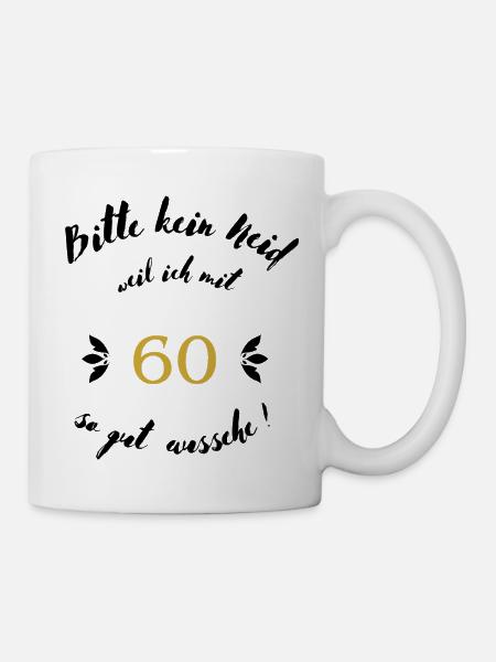 60er Schwarz - Tasse - Weiß