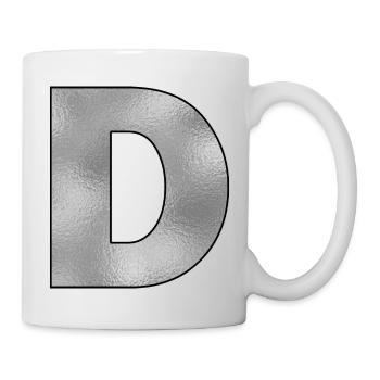 Lettre D Argent - Mug blanc - blanc - Droite