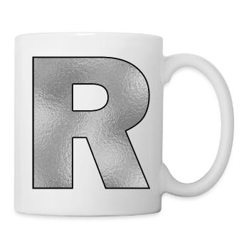 Lettre R Argent - Mug blanc - blanc - Droite