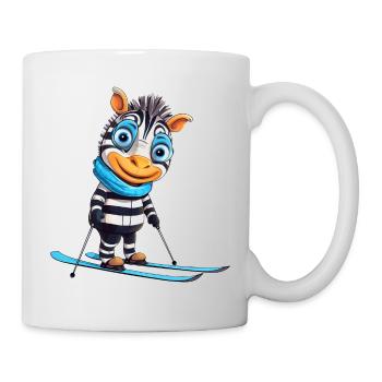 Zebra Ski Adventure - Elegance on the slopes. - Mug - white - Right