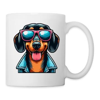 Retro Dachshund - Tasse - Weiß - Rechts