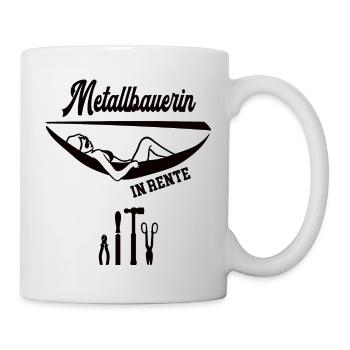 Metallbauerin in Rente Rentnerin Metallbau Arbeit - Tasse - Weiß - Rechts