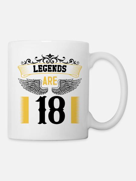 Legenden sind 18 Jahre alt, Geburtstag 18 - Tasse - Weiß