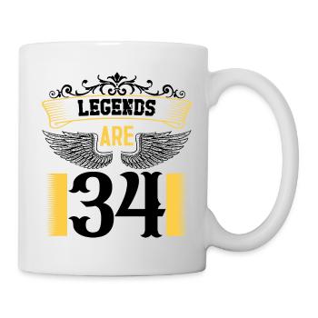 Legenden sind 34 Jahre alt, Geburtstag 34 - Tasse - Weiß - Rechts