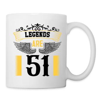 Legenden sind 51 Jahre alt, Geburtstag 51 - Tasse - Weiß - Rechts