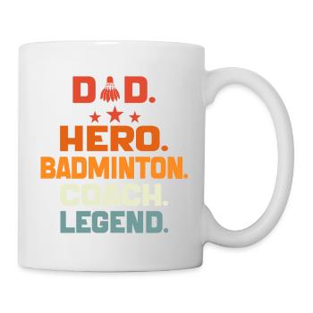 Papa Held Badminton Coach Legende Badminton DAD Geschenk - Tasse - Weiß - Rechts