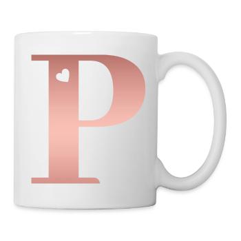 letter P rose gold - Mug - white - Right