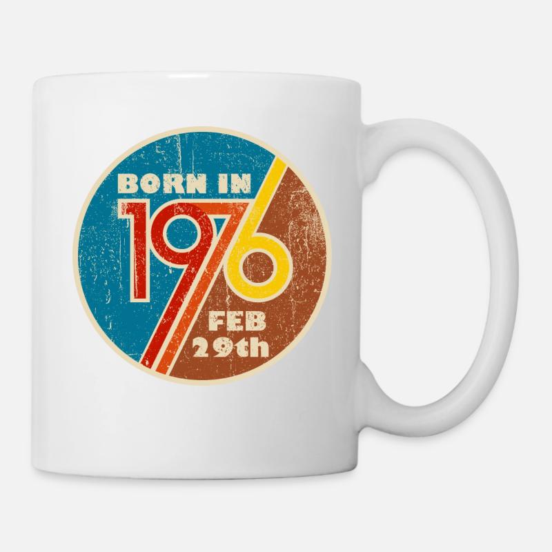 Anniversaire Né en 1976 Né Année bissextile - Mug blanc - blanc