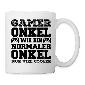 Der Coole Gaming Onkel Gamer Zocker Geschenk - Tasse - Weiß - Rechts