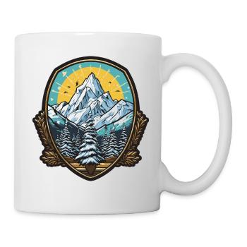 Landschaft Berge Wappen - Tasse - Weiß - Rechts