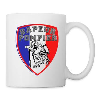 Fanion Sapeurs Pompiers de France stylé écusson - Mug blanc - blanc - Droite