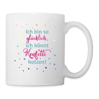 Konfetti kotzen - Tasse - Weiß - Rechts