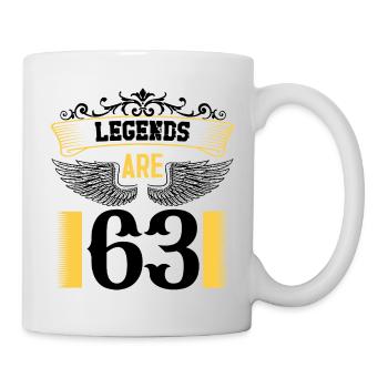 Legenden sind 63 Jahre alt, Geburtstag 63 - Tasse - Weiß - Rechts