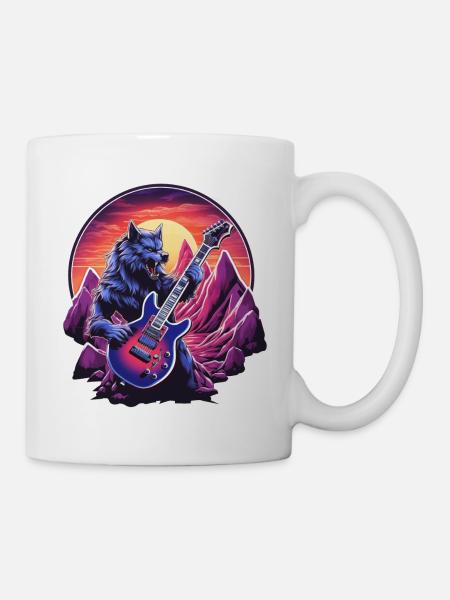 Hard-rock wolf - Mug blanc - blanc