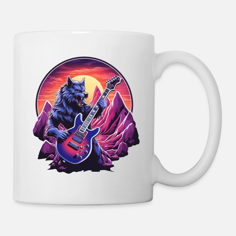 Hard-Rock-Wolf - Tasse - Weiß