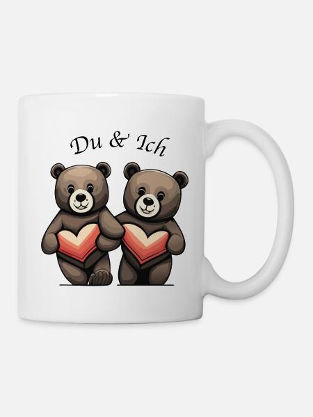Du & Ich Bären verliebt Valentinstag - Tasse - Weiß