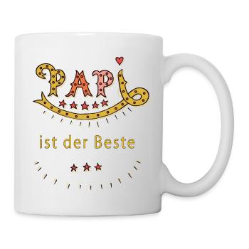 Papi ist der Beste - Tasse - Weiß - Rechts