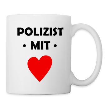 Polizist mit Herz - Polizei - Tasse - Weiß - Rechts