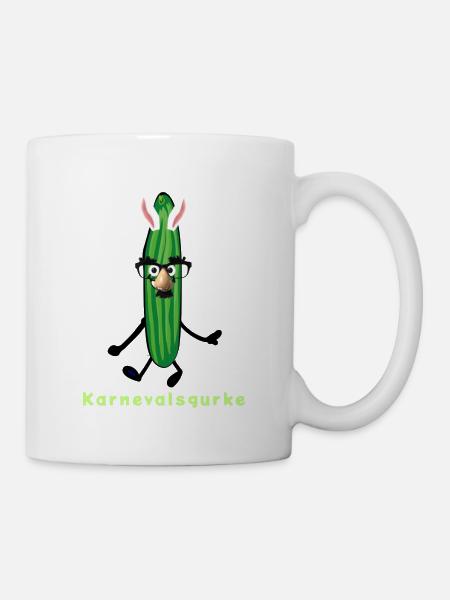Karnevalsgurke, Gurke, karneval,hasenohren, helau - Tasse - Weiß