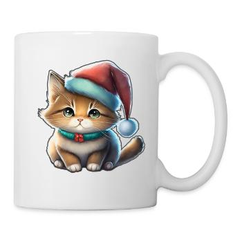 Niedliche Katze, Katze Weihnachtsgeschenk, Rote Katze - Tasse - Weiß - Rechts