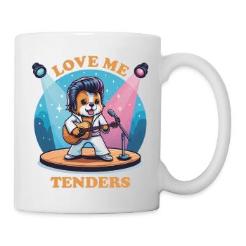 Love Me Tenders 70s Music Dog Funny Animals - Mug - white - Right
