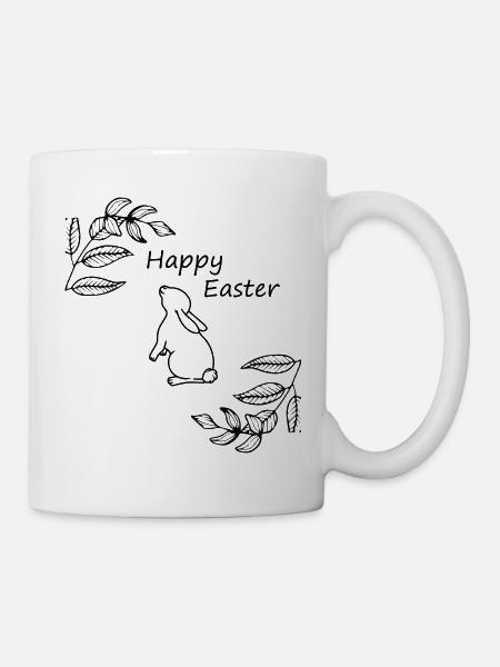 Frohe Ostern Geschenkidee Happy Easter - Tasse - Weiß