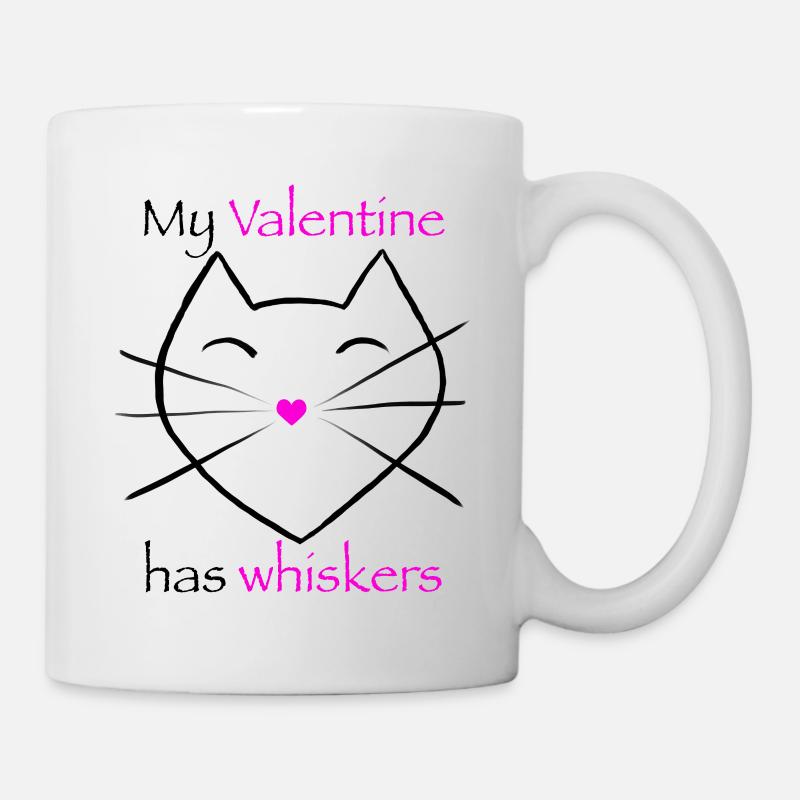 My Valentine has whiskers - Mug - white