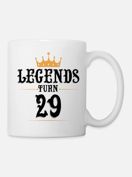 29 Geburtstag, Legenden werden 29 - Tasse - Weiß