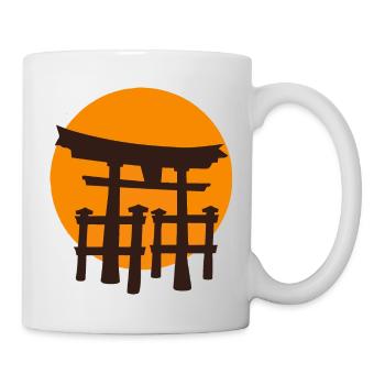 Japan sunset torii welcome gate - Mug - white - Right