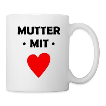 Mutter mit Herz - Tasse - Weiß - Rechts